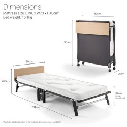 Jay-Be� QP80 Quick Extras�ng med e-Pocket� Madrass