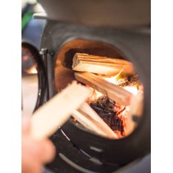 Frontier Plus tlt vedspis med skorsten &amp; flashing kit