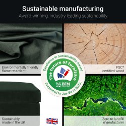 Jay-Be Sittpuff med Inbyggd Hopfllbar Gstsng - Mrkgr - Brushed Twill