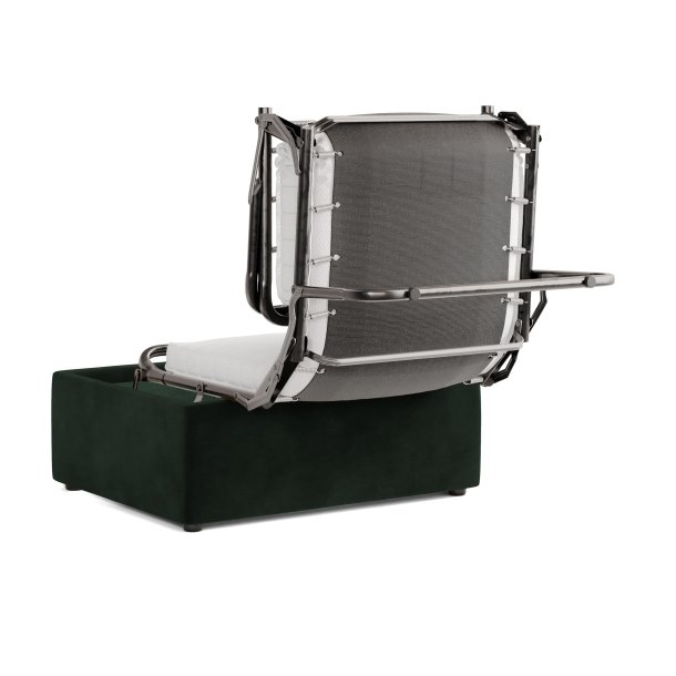 Jay-Be Sittpuff med Inbyggd Hopfllbar Gstsng - Ljusgr - Brushed Twill