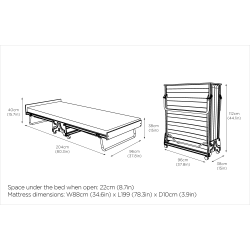 Jay-Be J-Bed Gjesteseng med Performance e-Fibre- madrass